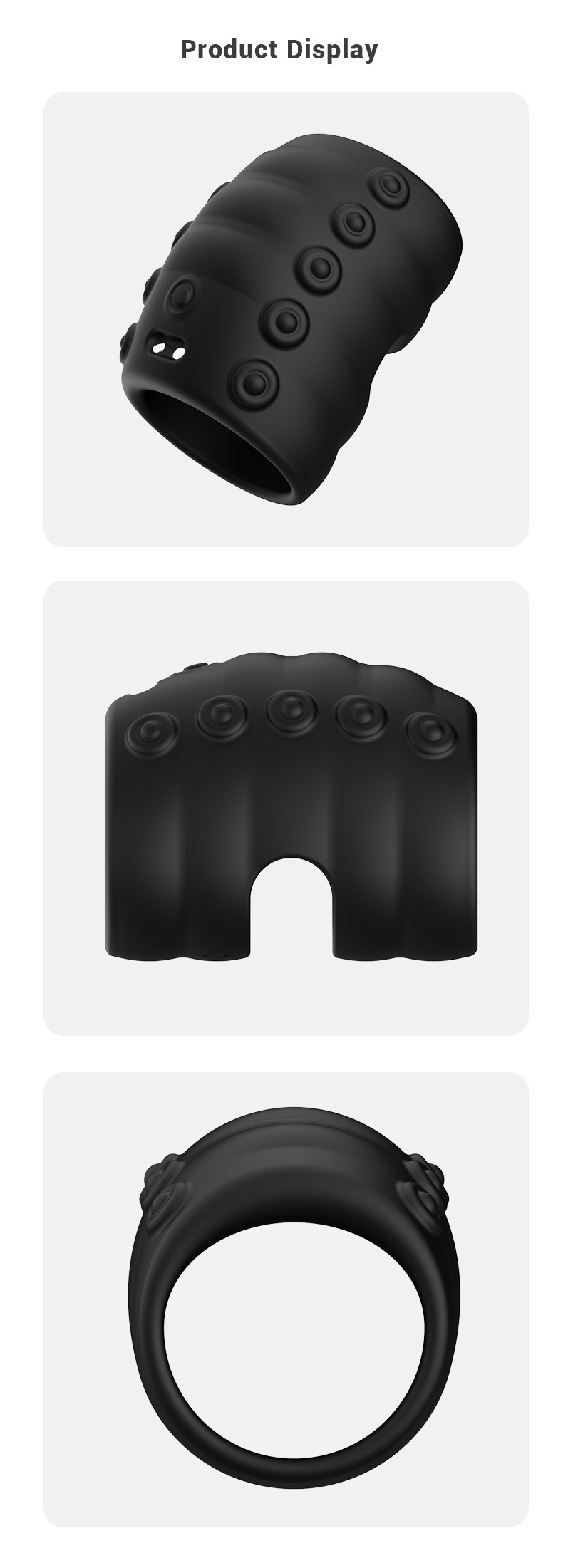 10-Frequency Vibrating Silicone Lock Ring, Octopus-Tentacle Design, Couples Resonance Wearable — detail image 13