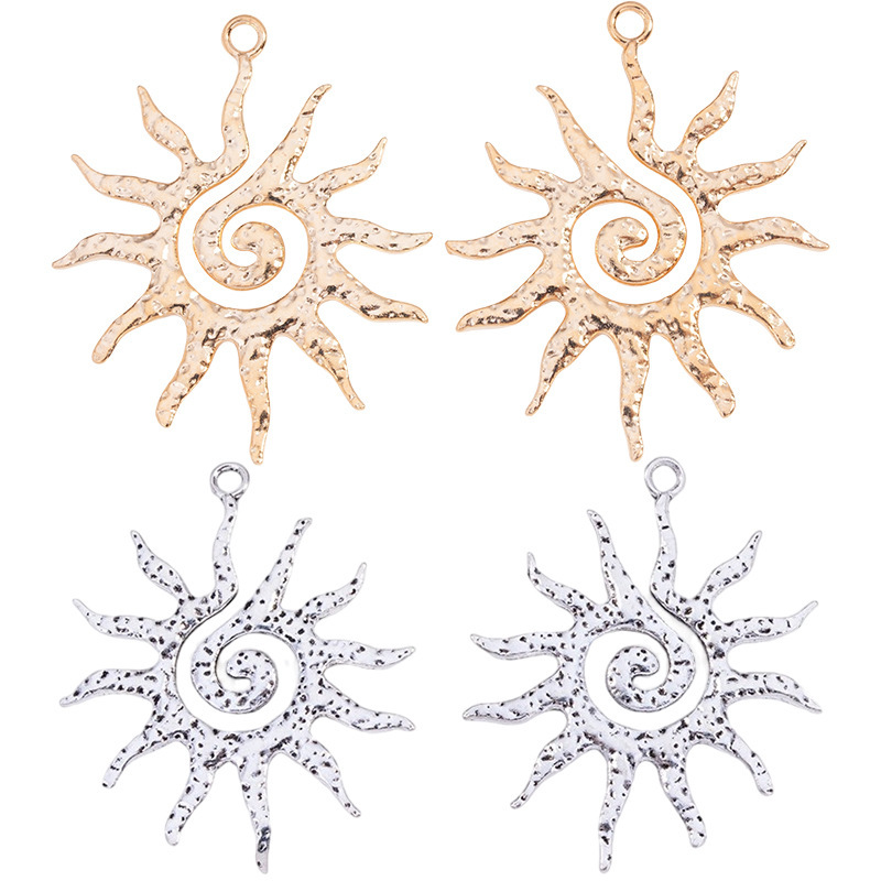 Cross-Border Hot-Selling Retro Spiral Pattern Sun Pendant Necklace Bracelet Keychain Pendant DIY Alloy Jewelry Accessories Cross-Border Hot-Selling Retro Spiral Pattern Sun Pendant Necklace Bracelet Keychain Pendant DIY Alloy Jewelry Accessories