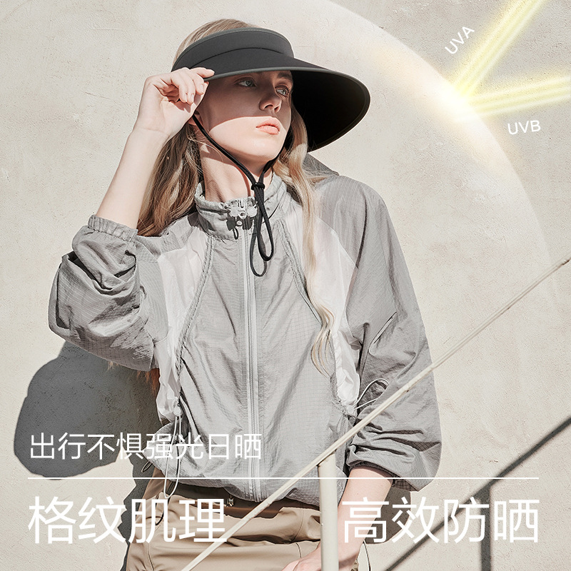 KK & uvno Ropa de protección solar Ropa de protección solar UV Chaqueta de moda ligera y transpirable para mujeres de verano