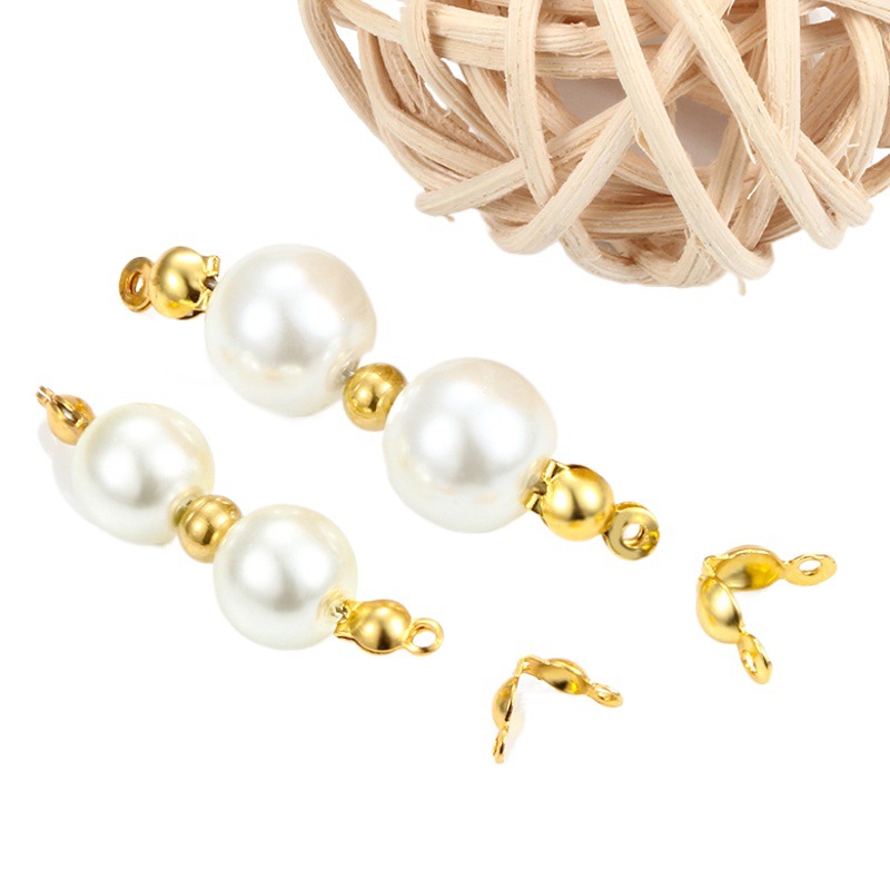 Hebilla de bolsa de acero inoxidable, perla de posicionamiento, retención de color, personalidad de oro de 18 quilates, moda, accesorios de joyería, pulsera, collar, hebilla de conexión