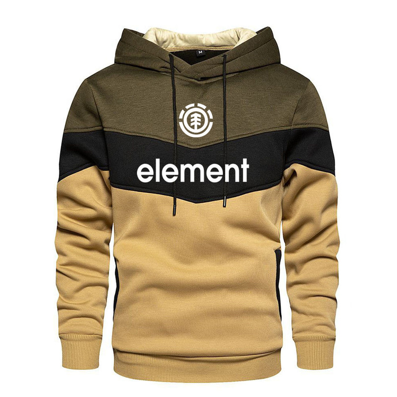 Autumn and Winter Men's Street Clothing European and American element Element Printed Sports Hooded Pullover Casual Color-matching Men's Hoodie