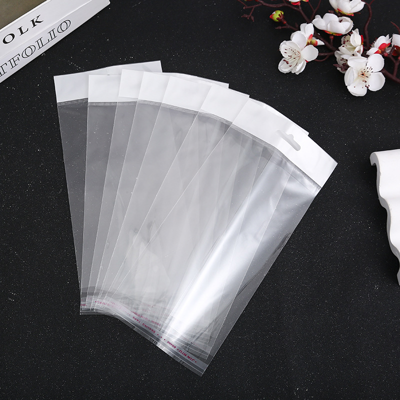 opp卡头袋 挂孔饰品袋opp袋 珠光膜白卡头袋现货文具opp包装袋子