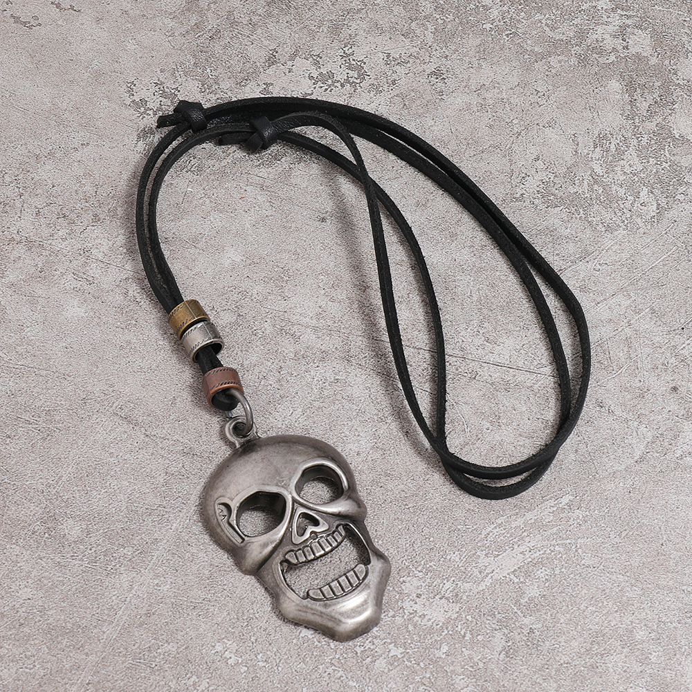 Collar Con Colgante De Cabeza De Calavera Simple display picture 1