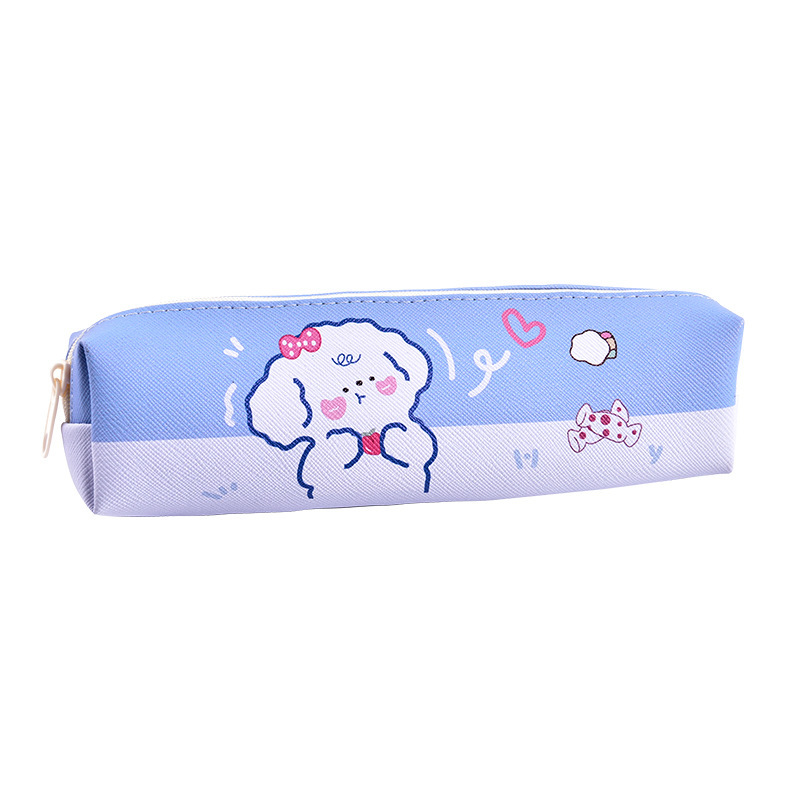 Nuevo caso de lápiz de dibujos animados pu lindo estudiante de la escuela primaria ins gran capacidad chica papelería bolsa caja de lápiz de alto aspecto al por mayor