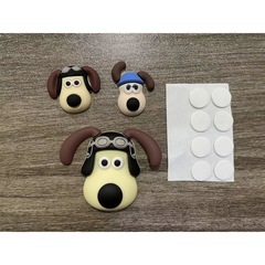 3d掌門狗貼畫可愛卡通保溫杯貼紙立貼體樹脂配件diy手機貼冰箱貼