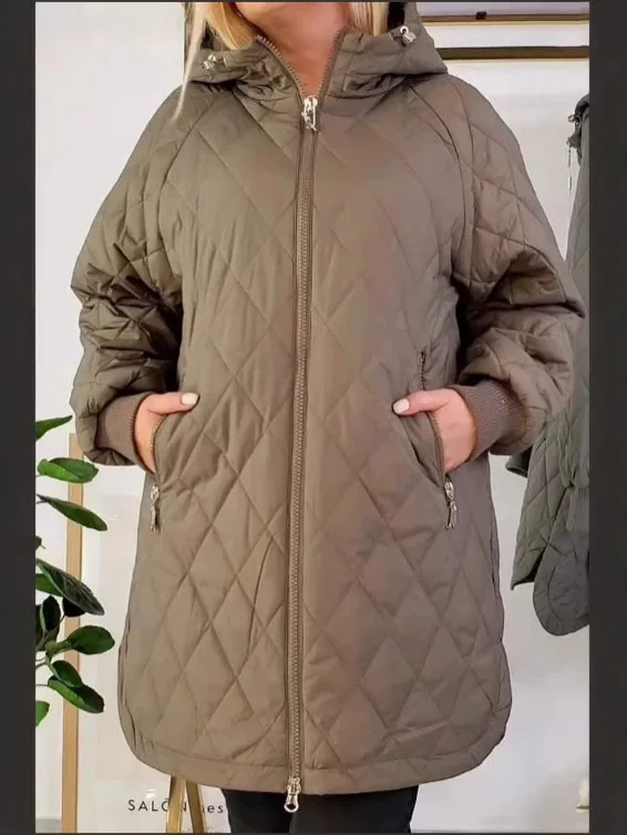 Стёганое зимнее пальто, корейский стиль, с капюшоном, свободный покрой, размеры M–4XL