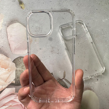 透明亚克力二合一手机壳苹果15批发iPhone13滴胶素材苹果14高端硬