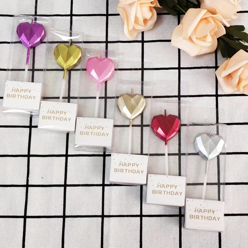 生日蠟燭愛心星星鍍金蠟燭棒棒糖蠟燭生日蛋糕插件蠟燭烘焙用品