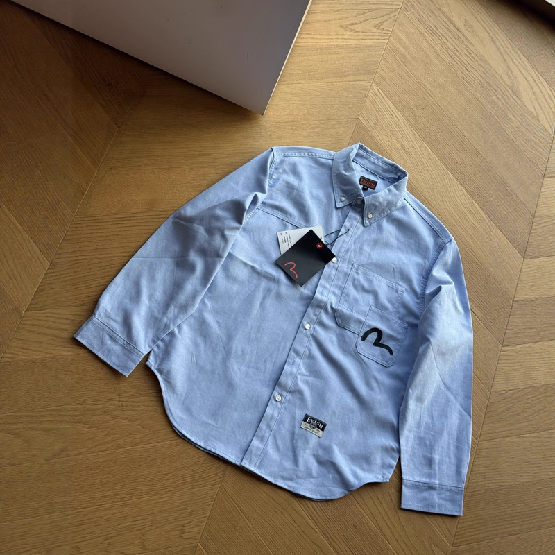 25Ss Fushen Evisu Spring and Autum New Fashion Versatile Trendyy Comfortable Casual Long-Sleeved Shirt K-Style