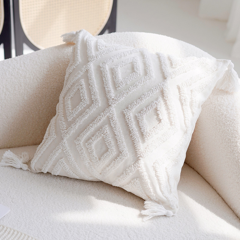 Cojín de estilo francés retro floral funda de almohada moderna simple blanco y negro almohada americana sala de estar sofá cojín estilo Chanel