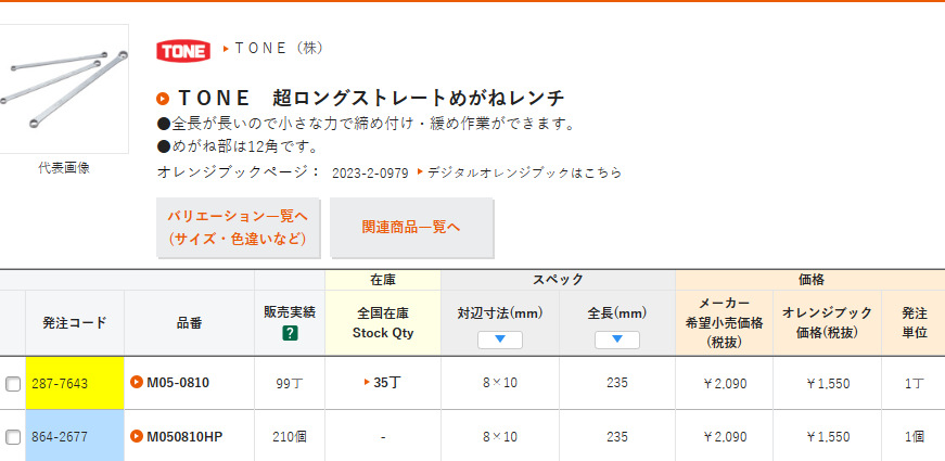 日本TONE前田 M05-0810 1012 1113 1214 1315 1417 梅花扳手 公制