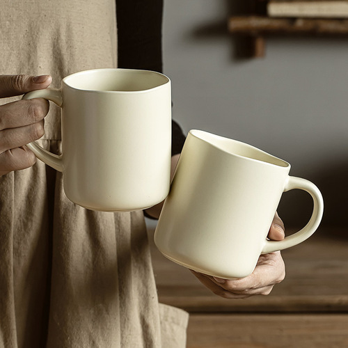 Wavy Edge Mug ~ Home Water Cup Office Tea Cup Ceramic Couple Cup Breakfast Cup Slightly Flawed