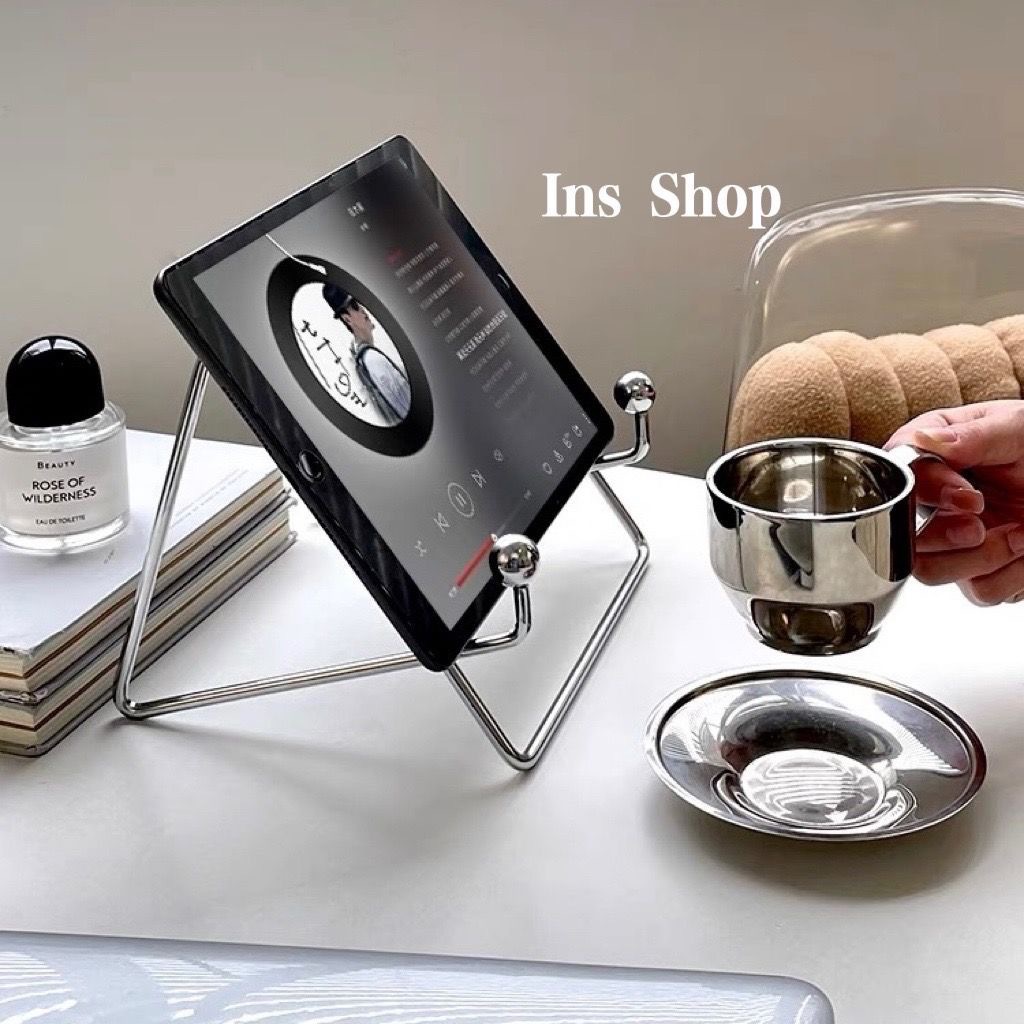 Casual Storage Rack Mobile Phone Tablet Holder Ins Style Metal Iron Shelf Multi-Functional Desktop Notebook Holder