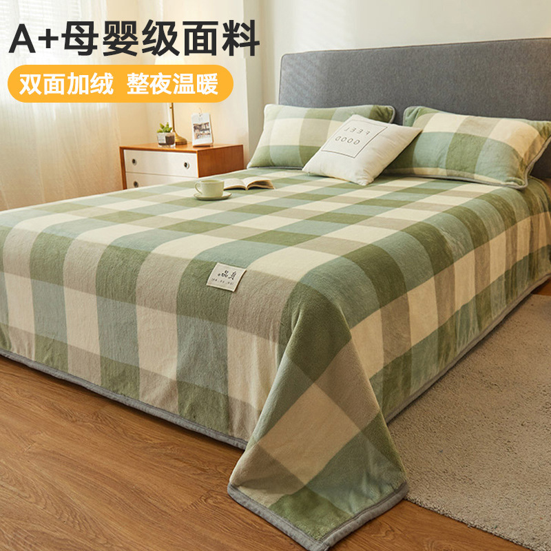 Sábanas de lana de leche de invierno una sola pieza de lana de franela espesa de coral dormitorio una sola manta de lana al por mayor