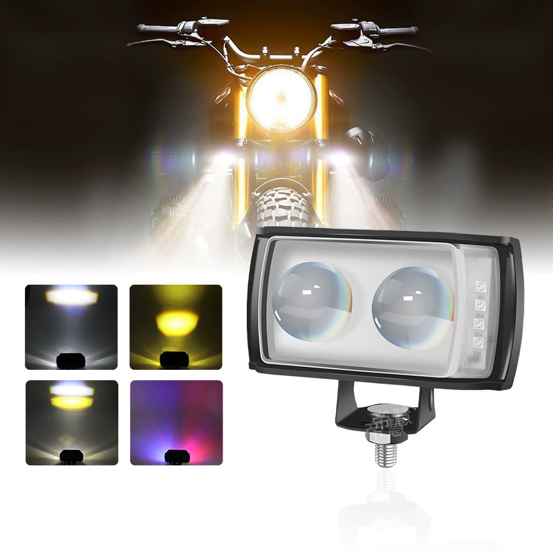 Трансграничный шрифт красный и синий взрывной квадратный прожекатель мотоцикла вспомогательный фонарь для электромобиля