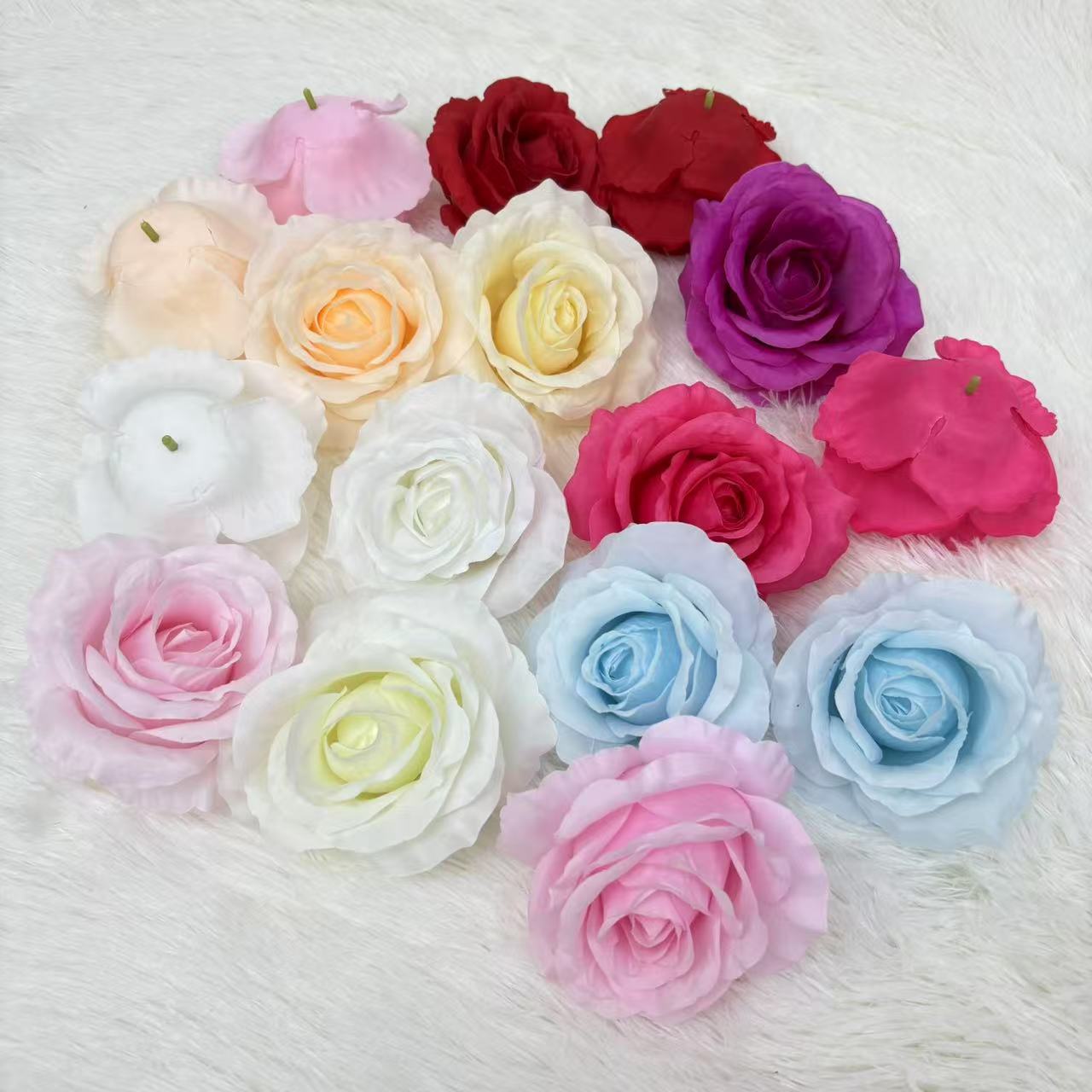 Flores simuladas Anna Mei Wedding Hall Decoración floral Flores filas de flores pared de flores rosa cabeza de casa fotografía de hotel