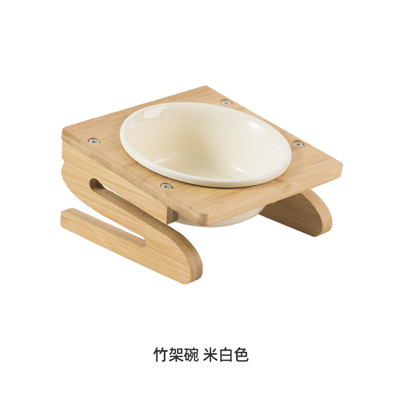 Tazón de cerámica gato tazón de comida para gatos tazón de perro tazón de beber tazón doble tazón de protección cervical suministros para mascotas