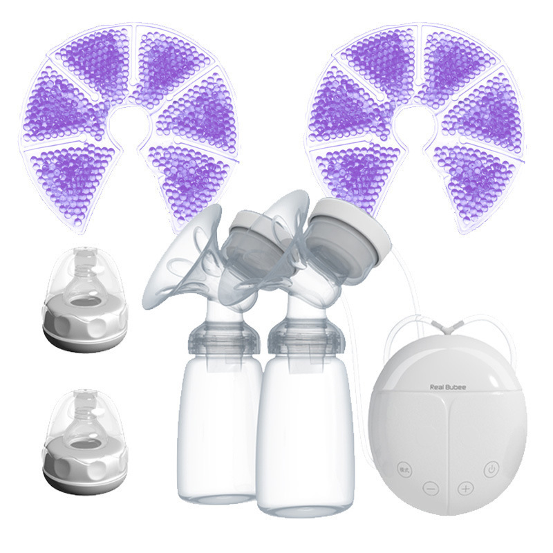 Bomba de pecho eléctrica leche materna bomba de mama bilateral succión gran mudo máquina de ordeño masaje automático posparto bomba de pecho portátil