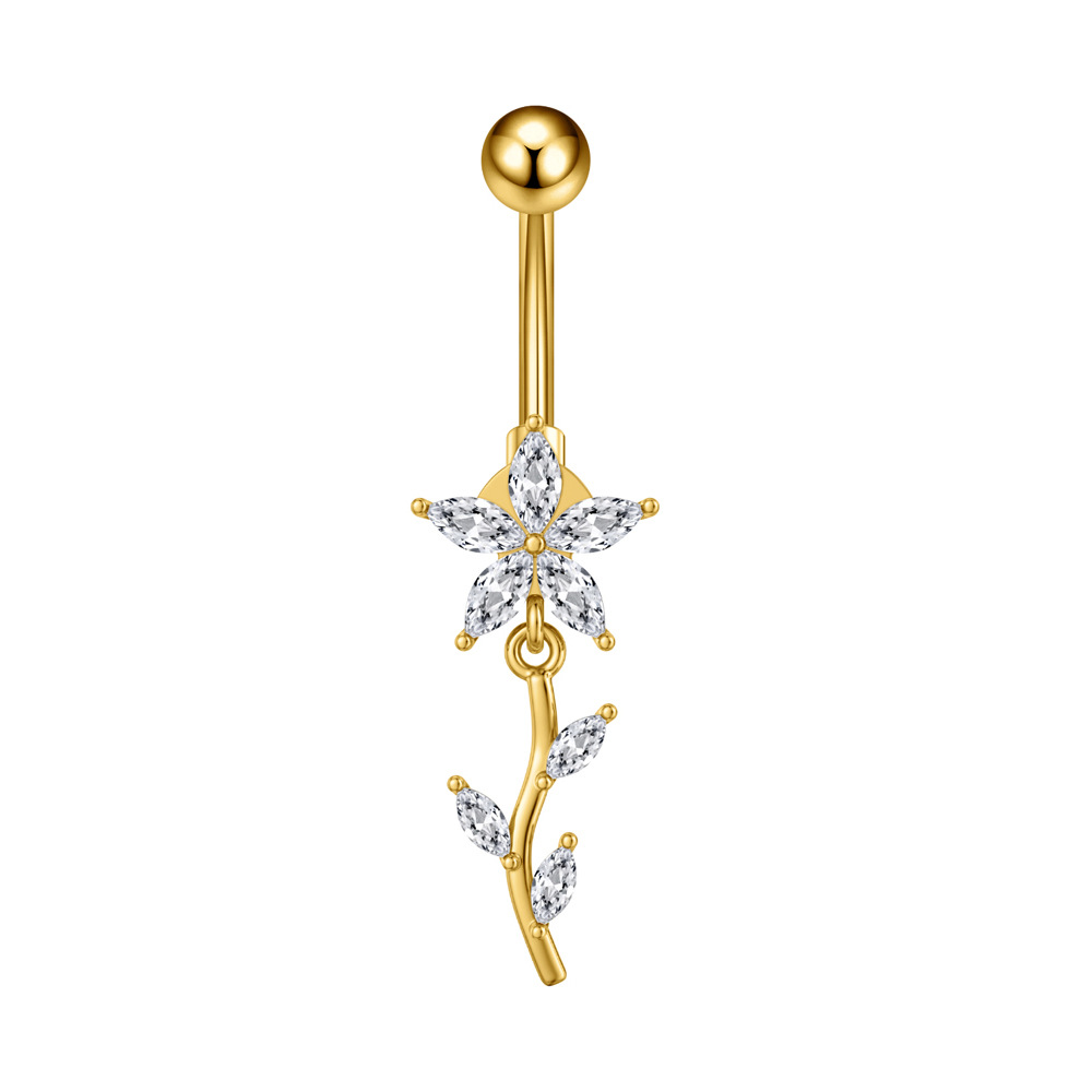5g Weight Zircon Inlay Material Belly Ring Classification 1 Piece Quantity Casual, Bar Occasion 316 Stainless Steel Material Star, Flower, Butterfly Pattern All Seasons Season Unisex Gender Plating Design Hip-Hop, Simple Style, Cool Style Style 1 Piece 316 Stainless Steel Zircon Belly Rings Star Flower Butterfly Unisex 22