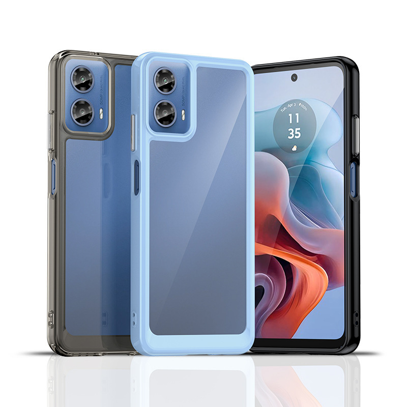 For colorful MOTO G34 mobile phone case G24 mobile phone case G04 all-inclusive G14 acrylic solid color G53S 5G