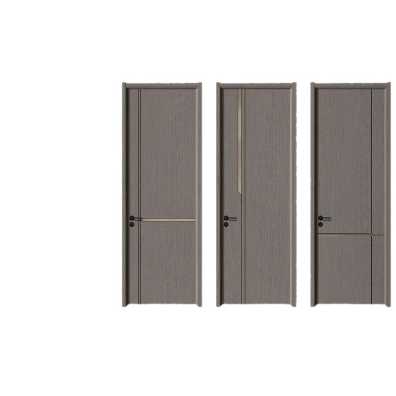 Puerta compuesta de madera maciza Puerta pintada simple moderna Puerta ecológica interior Puerta de dormitorio insonorizada Puerta de instalación de hotel Puerta de ingeniería