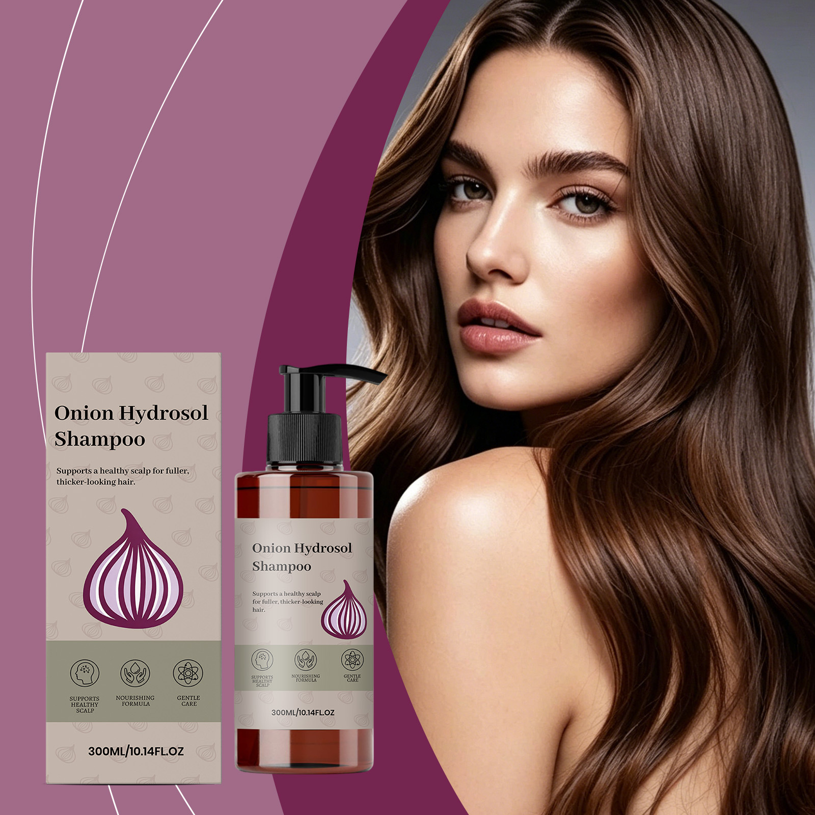 Onion Softening Shampoo Daily Gentle Cleansing Shampoo for Smooth, Light, Refreshing, and Voluminous Hair