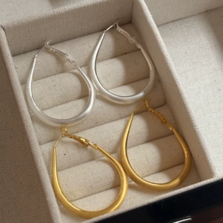 拉丝圈圈椭圆耳圈耳扣耳环轻奢高级感女时尚通勤百搭耳饰气质简约