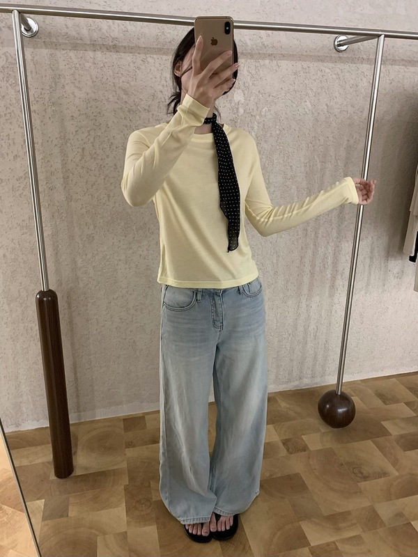 JM25-8032面膜T长袖打底衫女早秋新正肩t恤宽松打底可外穿高级感|undefined
