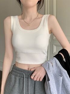(Cross-border trading), summer top with cups to go out, short base bra top