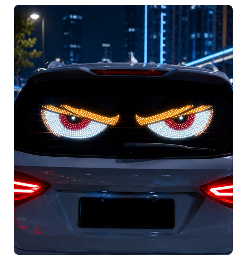 Dynamic Devil's Eye Light Car Sticker Led Display Truck Car Front and Rear Glass Light