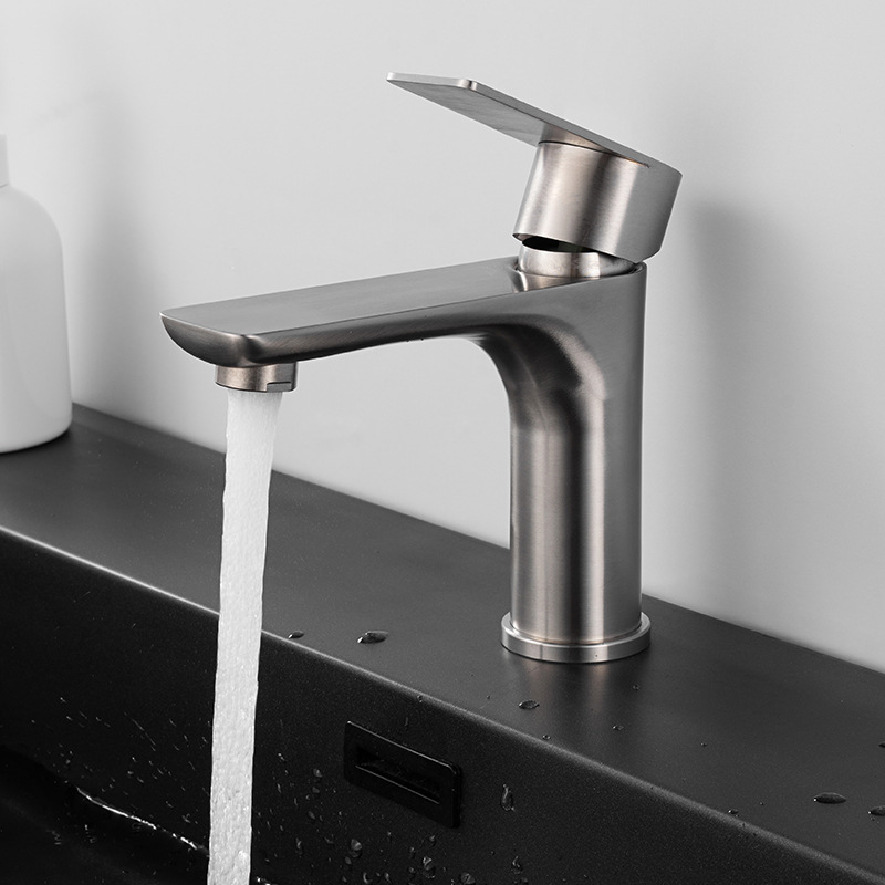 Stainless steel basin faucet bathroom wash basin wash basin under counter basin small waist hot and cold faucet