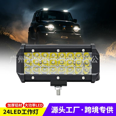 24-LED Car Work Light 7inch Off-Road Spotlight IP67 Waterproof Roof-Mounted Auxiliary Light for Truck Repair (İşçi projektorları)