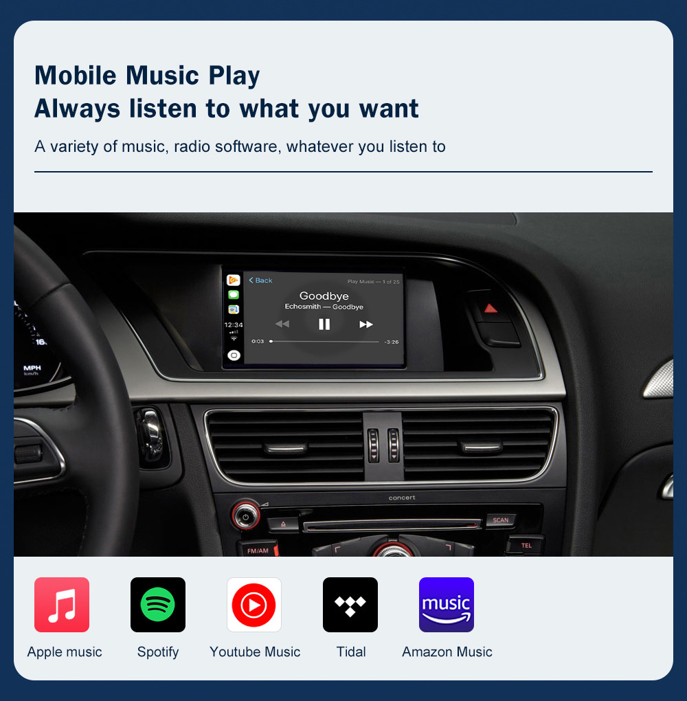 RoAd Engine Interconnection Wireless CArPlAy Is SuitAble for Audi A4 A5 2009-2015 Decoder Mode