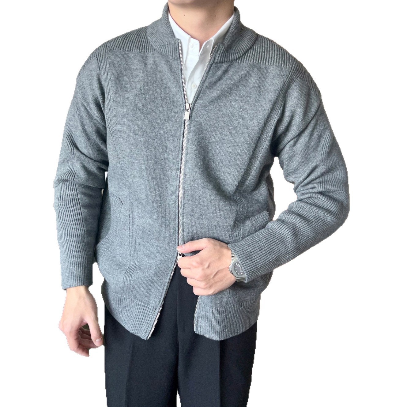 Explosiones transfronterizas de tamaño europeo suéter de punto chaqueta cardigán chaqueta caliente fábrica de negocios al por mayor