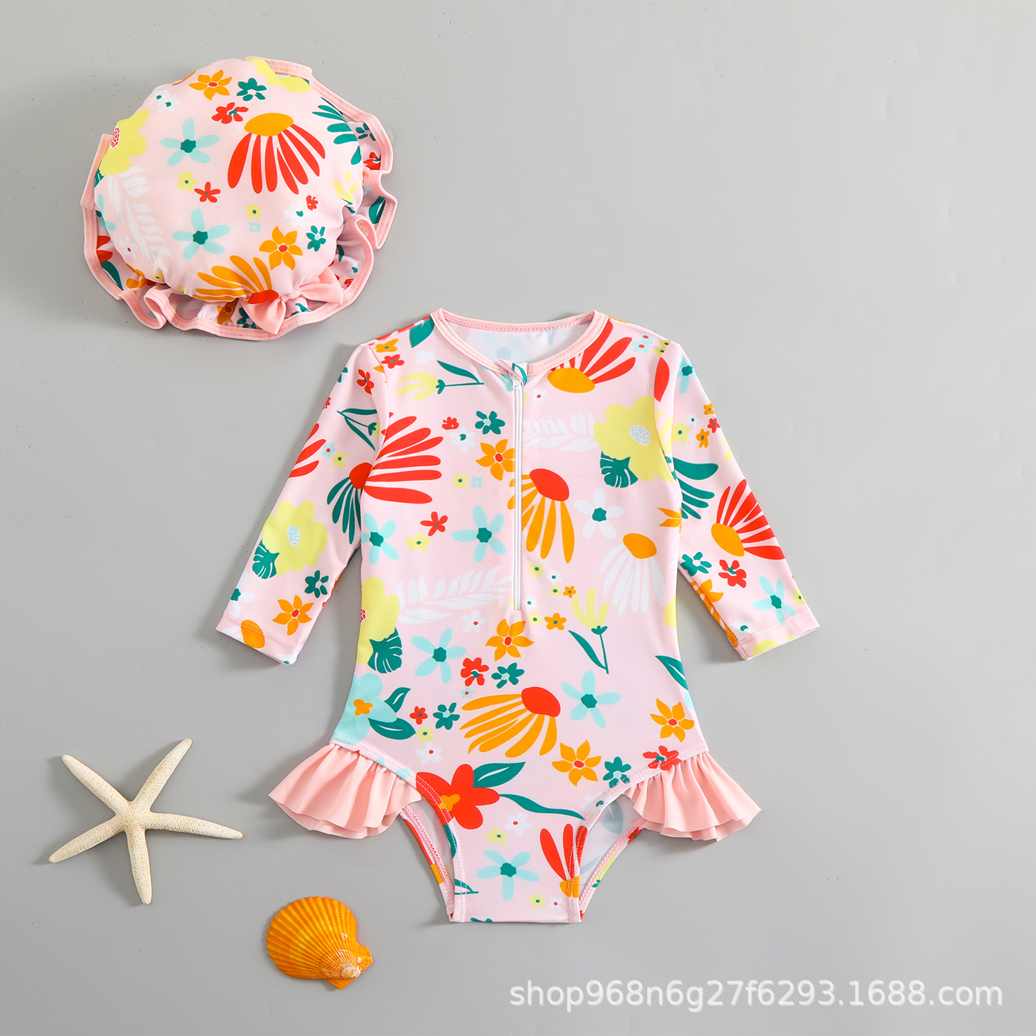 Traje de baño para niños, niña de una pieza, niño pequeño y mediano, lindo traje de baño para bebé, niña, protector solar de playa, traje de baño de aguas termales de secado rápido