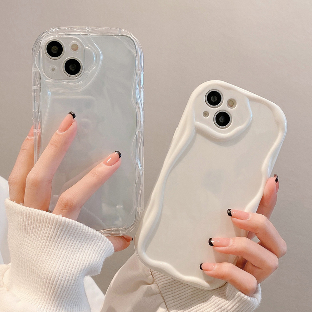 Wave Edge Suitable for Redmi 15 14 13 12 Phone Case Silicone Cream Case Trendy New Style Wholesale Soft Case for Women