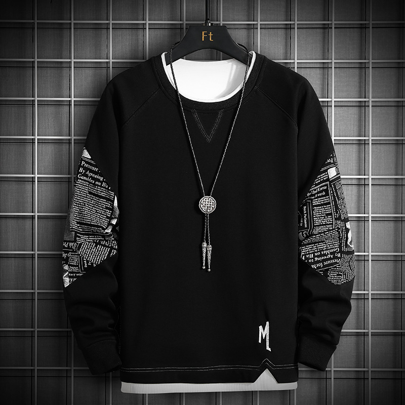 Hombre suéter 2021 nueva moda simple marca de moda blusa suelta chaqueta de manga larga camiseta de color de gran tamaño tendencia