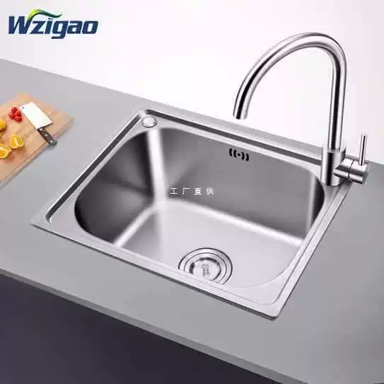 ✅ Утолщенная кухонная раковина из нержавеющей стали 304, одноразъемная, большая, цельная, литая раковина, набор раковин для балкона