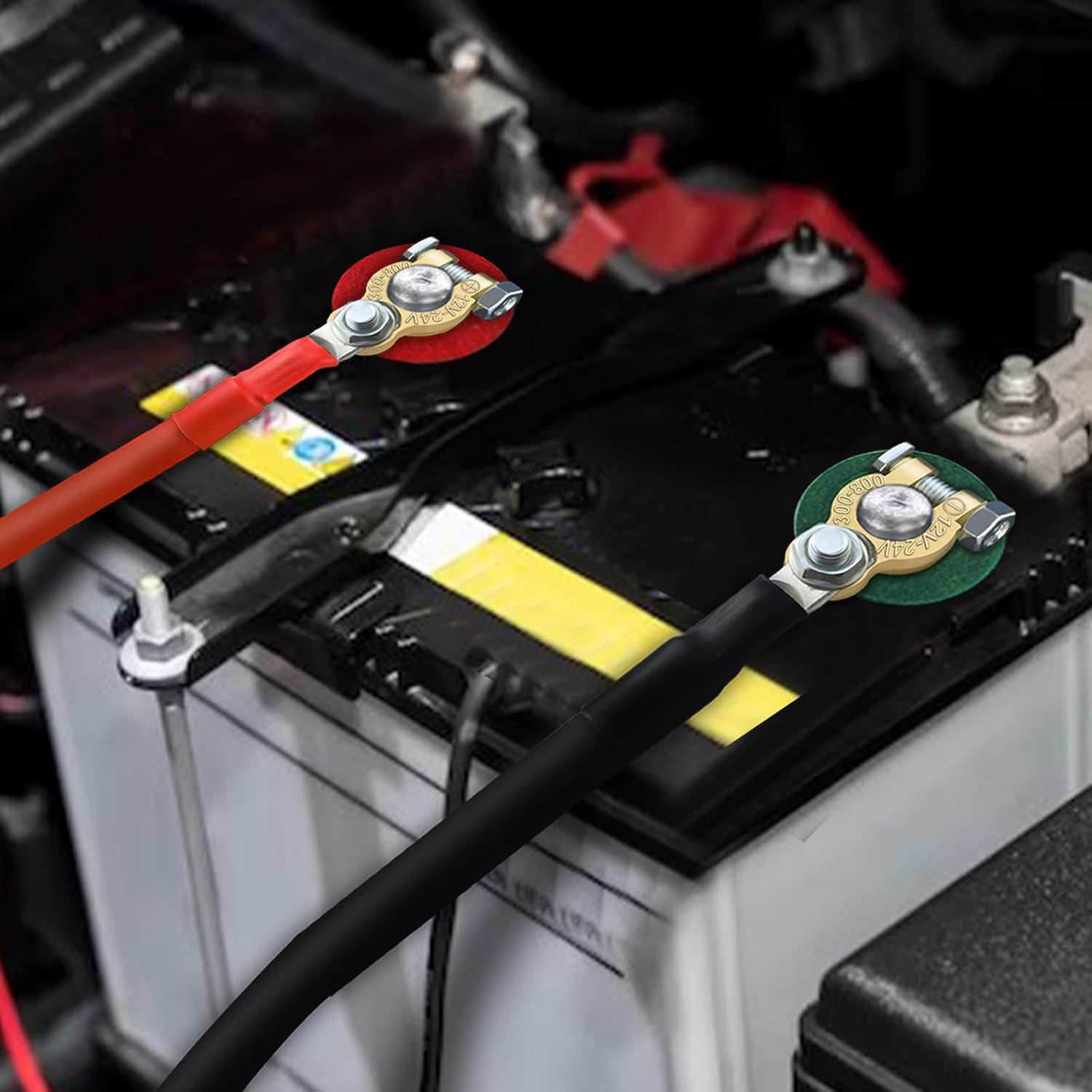 Cross-Border Exclusive Supply of 4Awg20 Square Copper Terminal Connection Cable for Car Battery Jumper Cables, Specifically for Cars, Rvs, and Boats