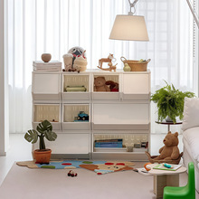 玩具收纳柜幼儿园储物柜家用靠墙自由组合实木柜子客厅玩偶零食柜