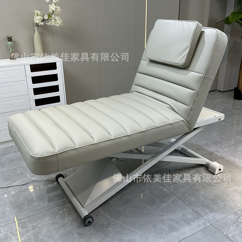 Cama de belleza eléctrica con agujeros respiratorios, control de pies libres, ajuste de masaje corporal SPA, sillón relajado, calefacción de la superficie de la cama