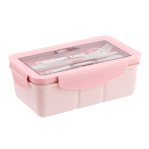 Factory Direct Plastic Divided Lunch Box for Office Workers, Microwave-Safe Sealed Portable Student Lunch Box
