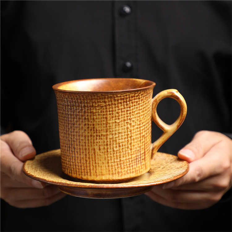 Italian Espresso Ceramic Mug And Saucer Set For Afternoon Tea_voghion.com
