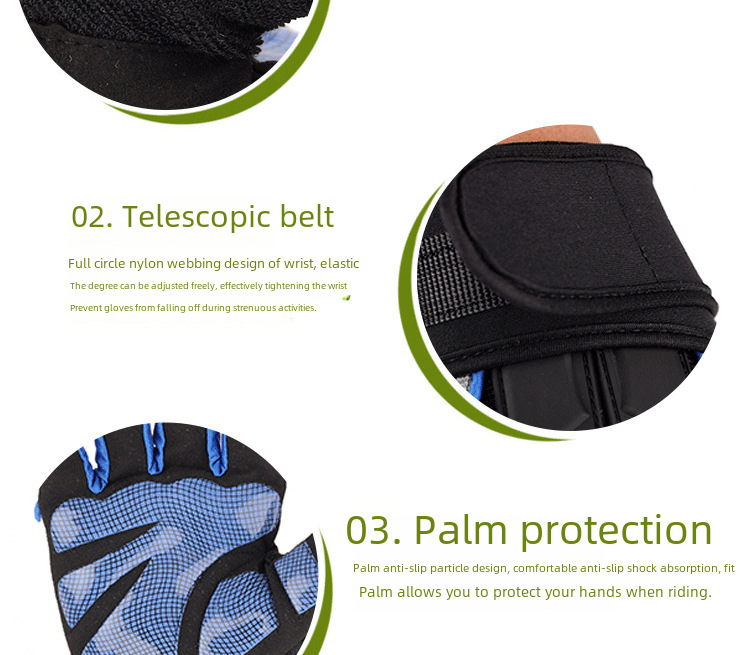 One-piece delivery men's and women's half finger sports gloves autumn and winter riding fitness lengthened wristband silicone non-slip factory wholesa_maomaolike.com