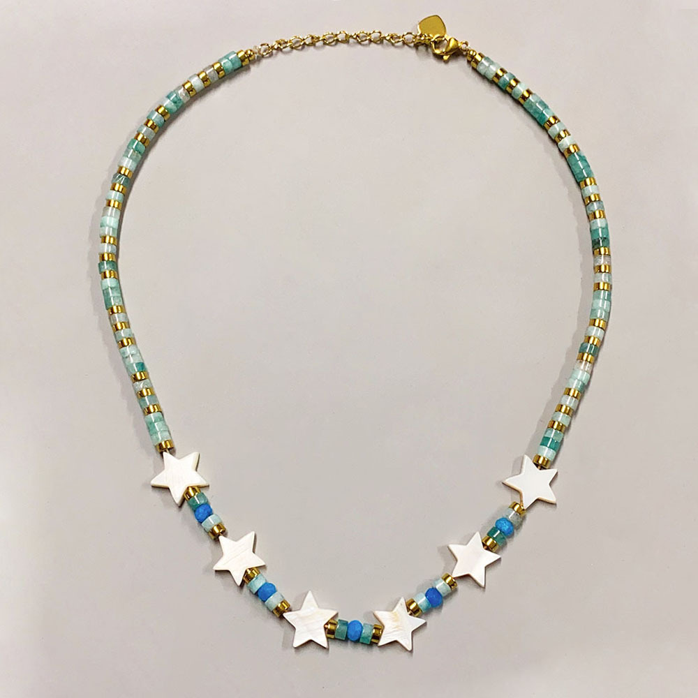 40g Weight Beads Pendant Material Necklace Classification Titanium Steel Chain Material 1 Piece Quantity Holiday, Daily Occasion natural stone, Freshwater Pearl, Titanium Steel Material Geometric Pattern Women's Gender Irregular, Chain Design Simple Style Style Simple Style Geometric Natural Stone Freshwater Pearl Titanium Steel Necklace In Bulk 18