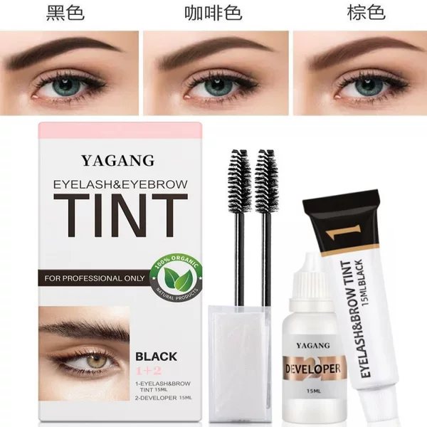 Cross-Border Yagang Eyebrow Dye Set Waterproof Quick-Drying Semi-Permanent Eyebrow Dye Cream for Beauty Stores