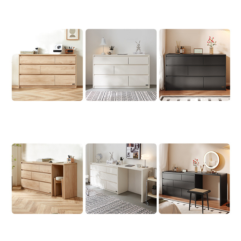 Estilo antiguo chino seis armarios armario de vestíbulo moderno simple armario de piso armario de dormitorio multicapa armario escritorio de maquillaje mesa