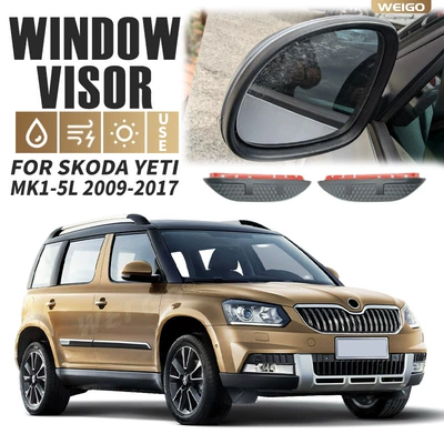 rain eyebrow, Rain shield - no-gifts-skoda-wild-overseas-edition-mk1-5l-2009-2012-rearview-mirror-rain-eyebrow-carbon-fiber-pattern