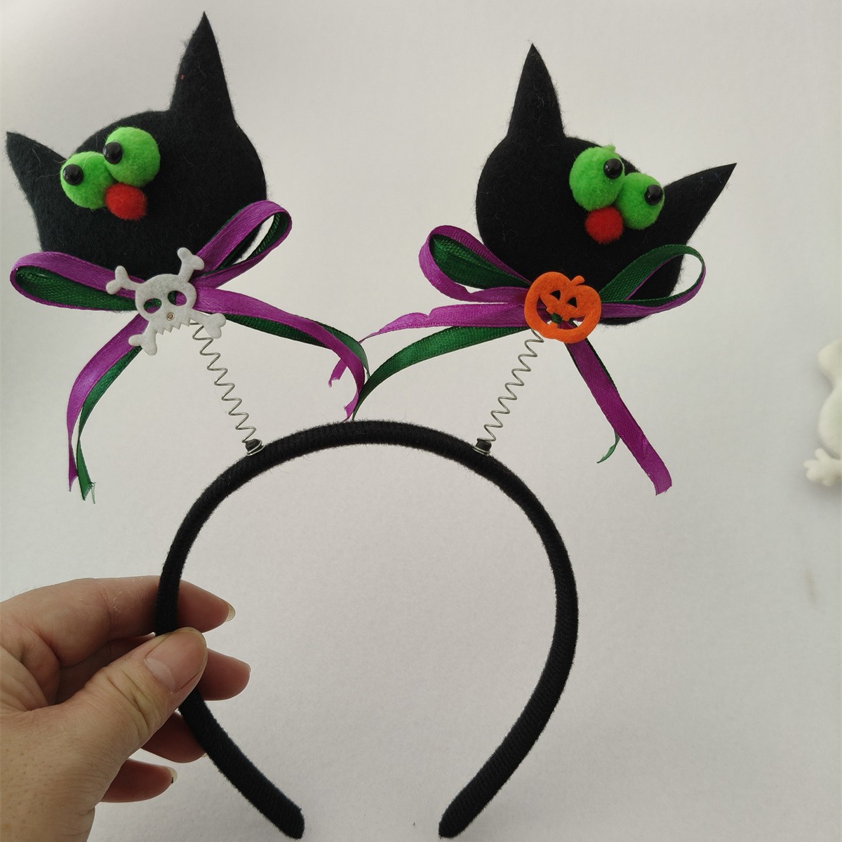 Decoración de Halloween para adultos, pernos de cabello para niños, toque de cabello, fiesta de fantasmas, maquillaje, vestido de baile con banda de cabello