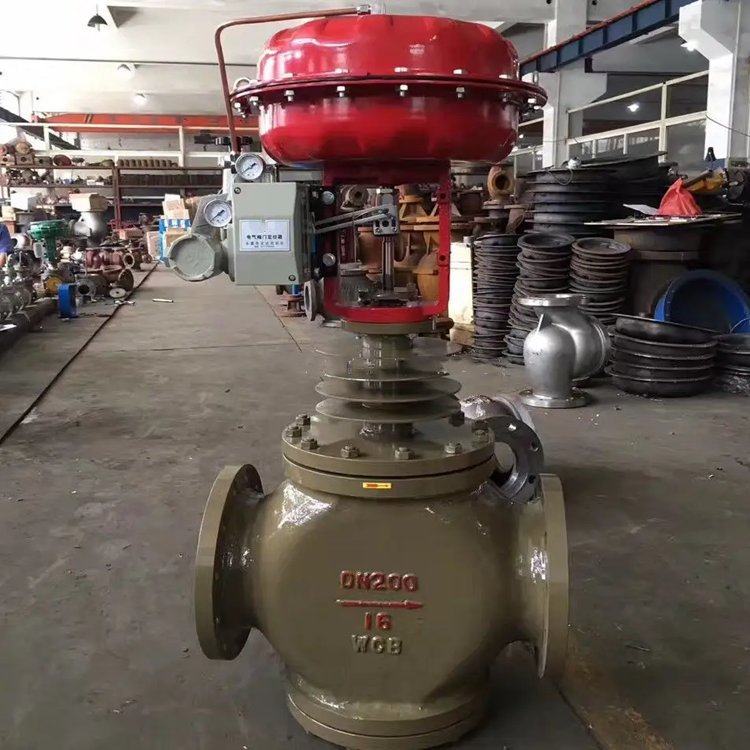 铸钢法兰精小型双座调节阀 ZMAN-16/25C DN300气动薄膜双座调节阀